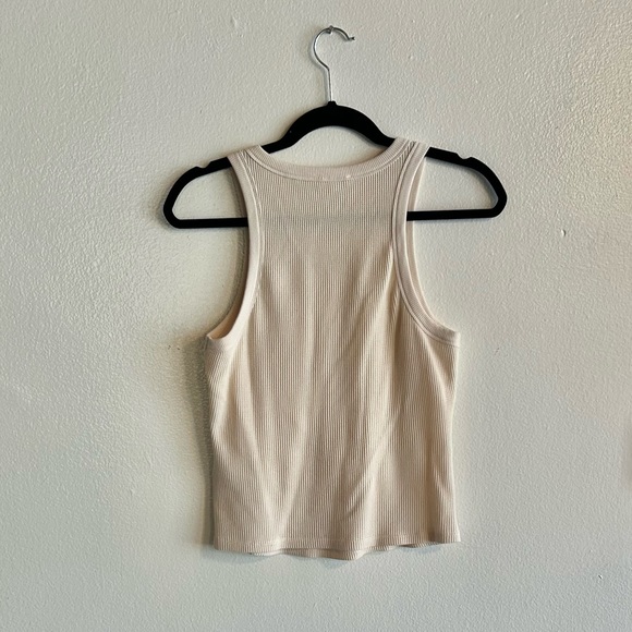 Good American worn once waffle thermal 90s tank racer back white cream - Picture 2 of 5